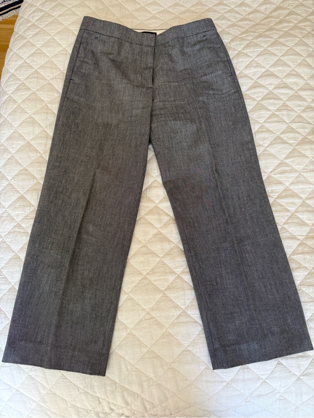 J. Crew Gray Cropped Wool-Blend Dress Pants